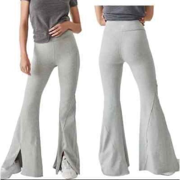 Free People FP Movement | Hot Shot Kick Flares Pant Size Gray NEW | L - Picture 1 of 5